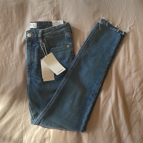 Mango Denim - MANGO Women’s Skinny Cropped/Mid Waist Jeans